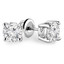 Round Cut Diamond Solitaire 4-Prong Stud Earrings with Screwbacks in White Gold - #R418-W