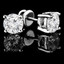 Round Cut Diamond Solitaire 4-Prong Stud Earrings with Screwbacks in White Gold - #R418-W