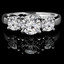 Round Cut Diamond Three-Stone 4-Prong Engagement Ring in White Gold - #871L-872L-873L-W