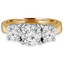 Round Cut Diamond Three-Stone 4-Prong Engagement Ring in Yellow Gold - #871L-872L-873L-Y