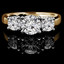 Round Cut Diamond Three-Stone 4-Prong Engagement Ring in Yellow Gold - #871L-872L-873L-Y