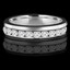 Round Cut Diamond Multi-Stone Semi-Eternity Channel-Set Wedding Band Ring in White Gold - #1544L-W