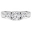 Round Cut Diamond Three-Stone 4-Prong Trellis-Set Engagement Ring in White Gold - #1596/97/98/L-W