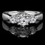 Round Cut Diamond Three-Stone 4-Prong Trellis-Set Engagement Ring in White Gold - #1596/97/98/L-W