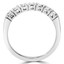 Round Cut Diamond Multi-Stone Semi-Eternity 4-Prong Wedding Band Ring in White Gold - #1616L-W
