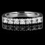 Round Cut Diamond Multi-Stone Semi-Eternity 4-Prong Wedding Band Ring in White Gold - #1616L-W