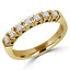 Round Cut Diamond Multi-Stone Semi-Eternity 4-Prong Wedding Band Ring in Yellow Gold - #1616L-Y