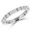 Round Cut Diamond Semi-Eternity 4-Prong Wedding Band Ring in White Gold - #1617L-W