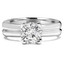 Round Cut Diamond Solitaire V-Prong Engagement Ring in White Gold - #1622L-W