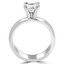 Round Cut Diamond Solitaire V-Prong Engagement Ring in White Gold - #1622L-W