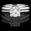Round Cut Diamond Solitaire V-Prong Engagement Ring in White Gold - #1622L-W