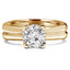 Round Cut Diamond Solitaire V-Prong Engagement Ring in Yellow Gold - #1622L-Y