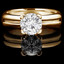 Round Cut Diamond Solitaire V-Prong Engagement Ring in Yellow Gold - #1622L-Y