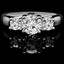 Round Cut Diamond Three-Stone 4-Prong Engagement Trellis-Set Ring in White Gold - #1965L-2398L-2522L-W