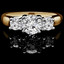 Round Cut Diamond Three-Stone 4-Prong Engagement Trellis-Set Ring in Yellow Gold - #1965L-2398L-2522L-Y