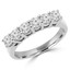 Round Cut Diamond Semi-Eternity Shared-Prong Wedding Band Ring in White Gold - #2208L-W