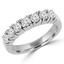Round Cut Diamond Semi-Eternity 4-Prong Wedding Band Ring in White Gold - #2212L-W