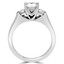 Round Cut Diamond Three-Stone 4-Prong & Bar-Set Engagement Ring in White Gold - #2182/83/84/L-W