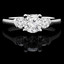 Round Cut Diamond Three-Stone 4-Prong & Bar-Set Engagement Ring in White Gold - #2182/83/84/L-W