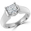 Princess Cut Diamond Solitaire 4-Prong Cathedral & Trellis-Set Engagement Ring in White Gold - #2251LP-W