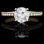 Round Cut Diamond Multi-Stone 4-Prong Engagement Ring with Round Diamond Scallop-Set Accents in Yellow Gold - #2303L-Y