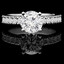 Round Cut Diamond Multi-Stone 4-Prong Engagement Ring with Round Diamond Scallop-Set Accents in White Gold - #2457L-W