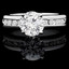 Round Cut Diamond Multi-Stone 4-Prong High-Set Engagement Ring with Round Diamond Channel-Set Accents in White Gold - #2458L-W