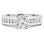 Round Cut Diamond Multi-Stone 4-Prong Engagement Ring in White Gold - #2390L-W