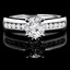 Round Cut Diamond Multi-Stone 4-Prong Engagement Ring in White Gold - #2390L-W