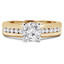 Round Cut Diamond Multi-Stone 4-Prong Engagement Ring in Yellow Gold - #2390L-Y