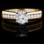 Round Cut Diamond Multi-Stone 4-Prong Engagement Ring in Yellow Gold - #2390L-Y