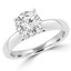 Round Cut Diamond Solitaire Cathedral-Set 4-Prong Engagement Ring in White Gold - #2545L-W