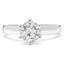 Round Cut Diamond Solitaire Cathedral Set 6-Prong Engagement Ring in White Gold - #2544L-W
