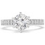 Round Cut Diamond Multi-Stone 6-Prong Engagement Ring with Round Diamond Accents in White Gold - #2303WS-W