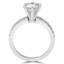 Round Cut Diamond Multi-Stone 6-Prong Engagement Ring with Round Diamond Accents in White Gold - #2303WS-W