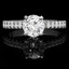 Round Cut Diamond Multi-Stone 4-Prong Cathedral Set Engagement Ring with Round Diamond Accents in White Gold - #2507WS-A-W