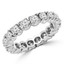 Round Cut Diamond Multi-Stone Full-Eternity 4-Prong Wedding Band Ring in White Gold - #1061L-W