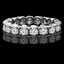 Round Cut Diamond Multi-Stone Full-Eternity 4-Prong Wedding Band Ring in White Gold - #1061L-W