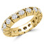 Round Cut Diamond Full-Eternity 4-Prong Wedding Band Ring in Yellow Gold - #1656L-Y