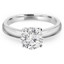 Round Cut Diamond Solitaire 4-Prong Engagement Ring in White Gold - #1504L-W