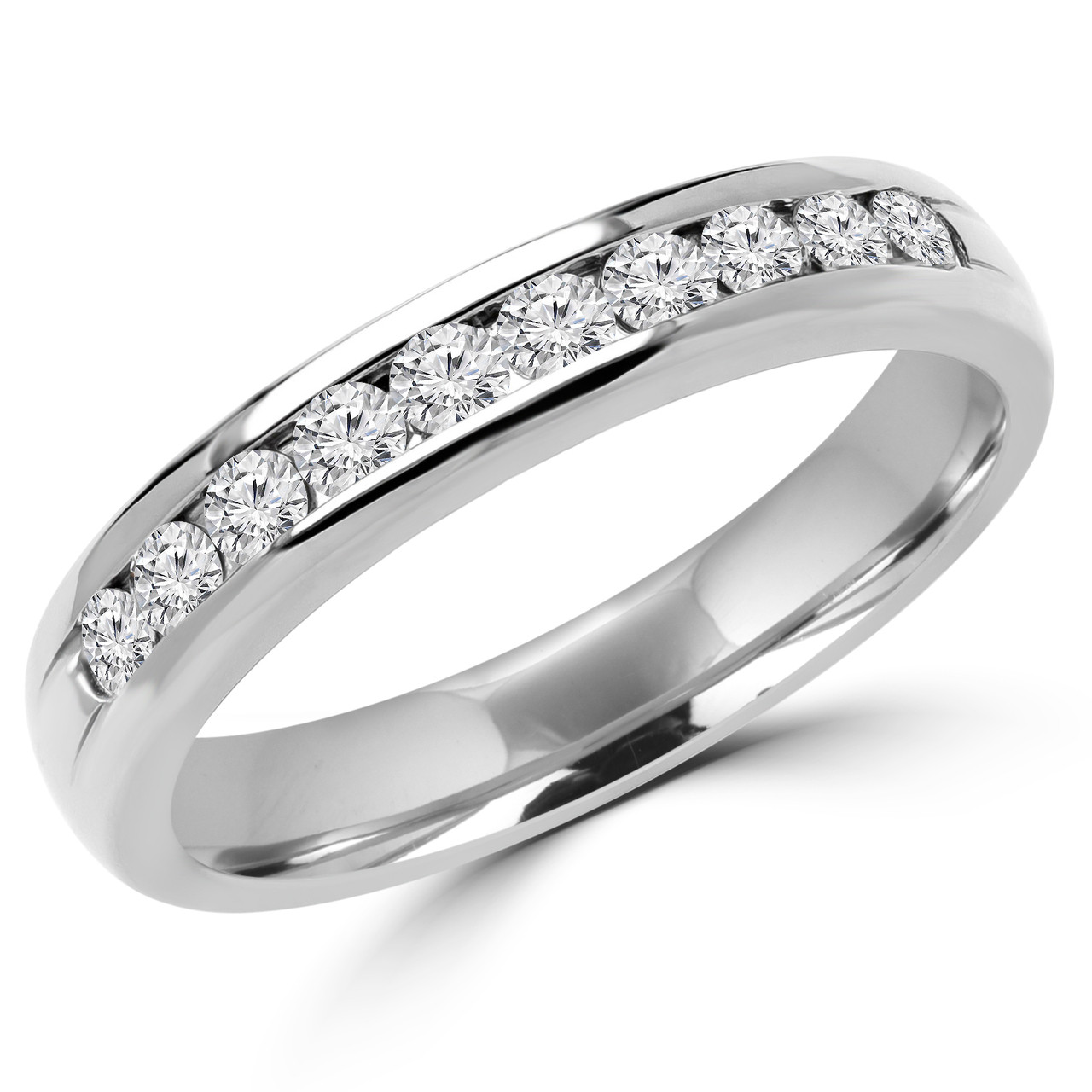 White gold channel set clearance wedding band