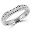 Round Cut Diamond Semi-Eternity Channel-Set Wedding Band Ring in White Gold - #1546L-W
