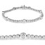 Round Cut Diamond Bezel-Set Tennis Bracelet in White Gold - #B2118-W