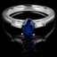Oval Cut Blue Sapphire Gemstone Multi-Stone 4-Prong Ring with Baguette Cut White Diamond Accents in White Gold - #CSFRCT6306