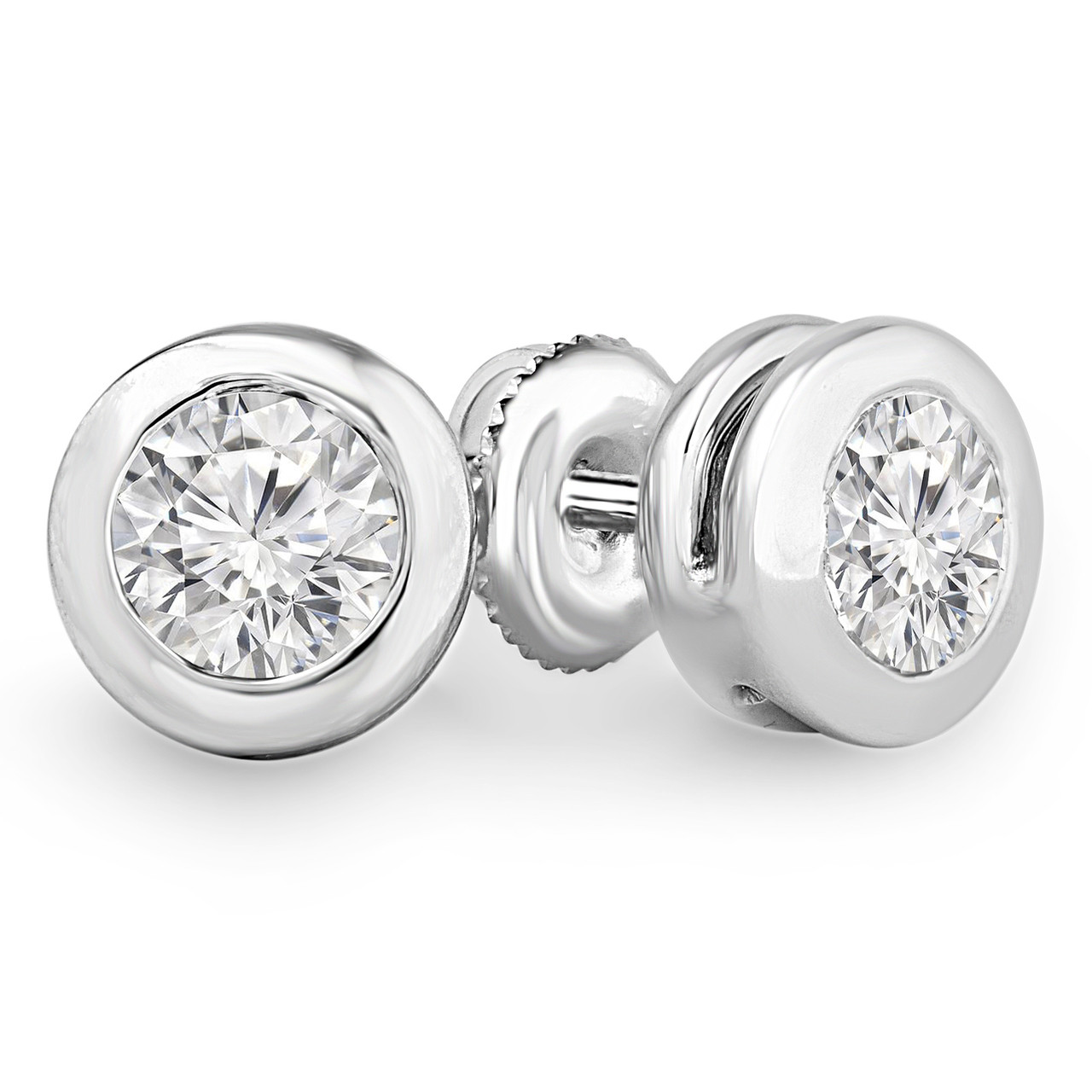 Diamond Solitaire Earrings Bijoux Majesty