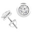 Round Cut Diamond Solitaire Bezel-Set Stud Earrings with Pushbacks in White Gold - #ER1000-W