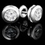 Round Cut Diamond Solitaire Bezel-Set Stud Earrings with Pushbacks in White Gold - #ER1000-W
