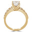 Princess Cut Diamond Multi-Stone 4-Prong Engagement Ring with Round Diamond Accents in Yellow Gold - #LOCAL-R-NOVO-PR-Y