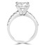 Princess Cut Diamond Multi-Stone V-Prong Engagement Ring with Round Diamond Accents in White Gold - #LOCAL-NOVO-PR-W