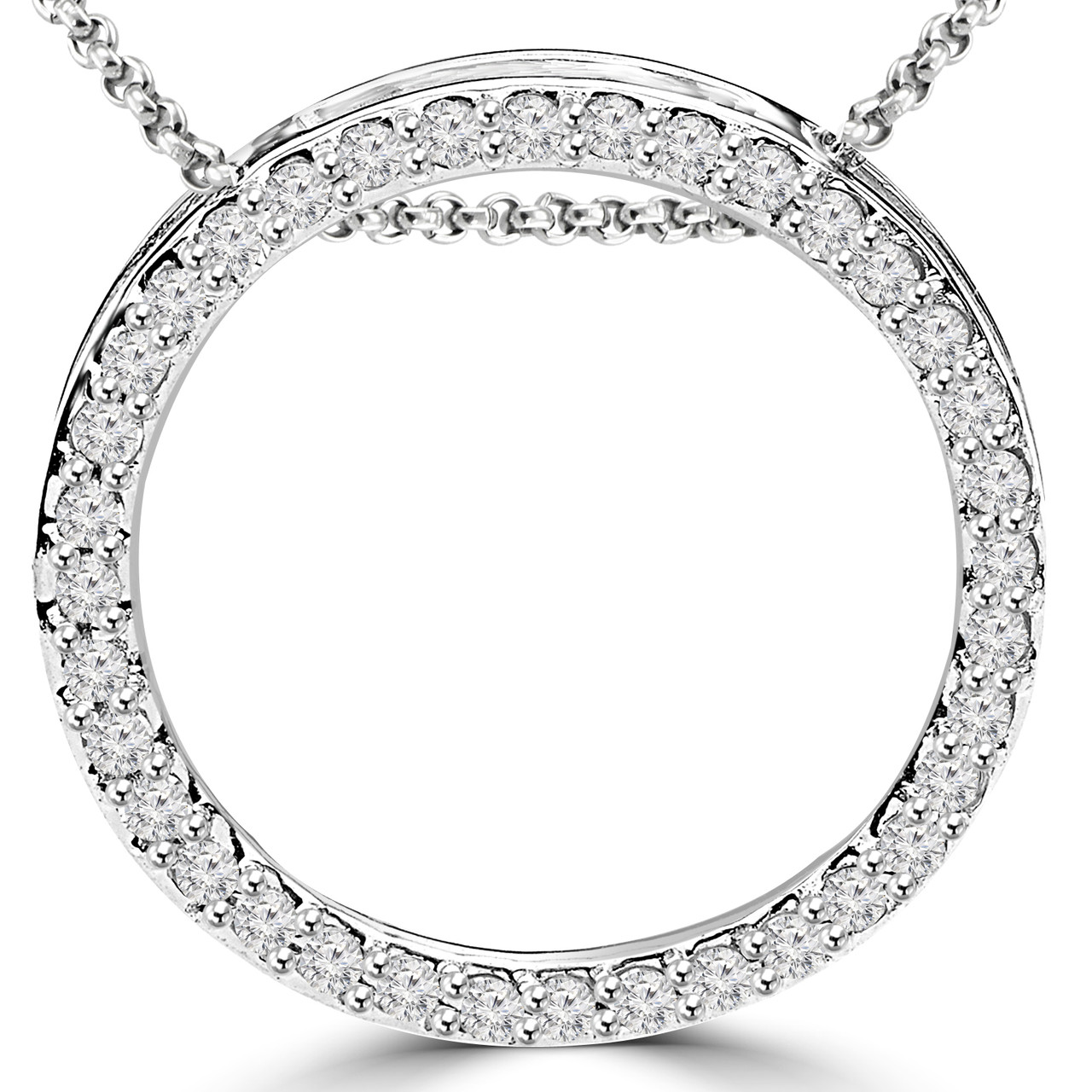 Circle of Life Cubic Zirconia Silver Necklace - Flutterby Jewellery